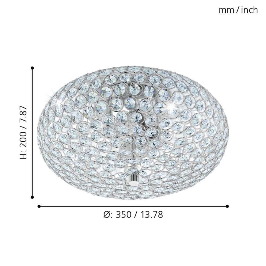 Eglo - Plafón cristal 2xE27/60W/230V