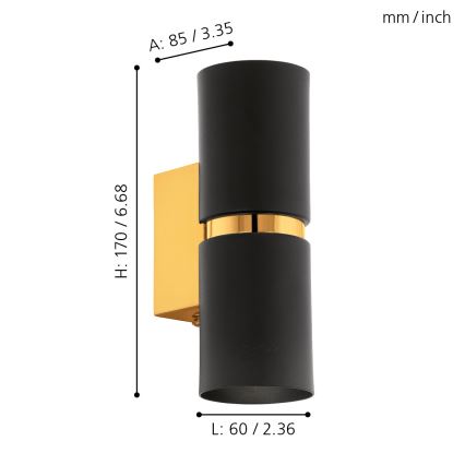 Eglo - LED Aplique 2xGU10-LED/4W/230V