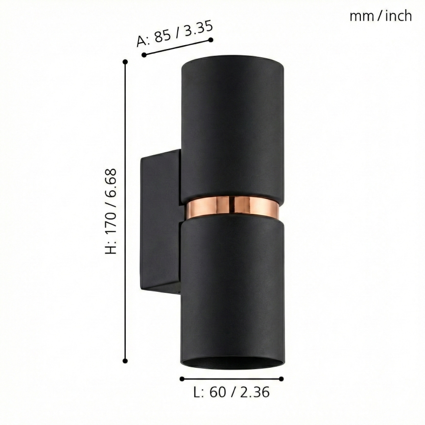 Eglo 95371 - Aplique de pared LED PASSA 2xGU10-LED/4W/230V