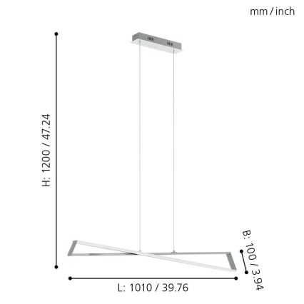 Eglo 95566 - Lámpara colgante LED AGRELA 2xLED/14,4W/230V