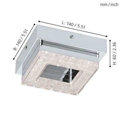 Eglo - Plafón LED cristal 1xLED/4W/230V