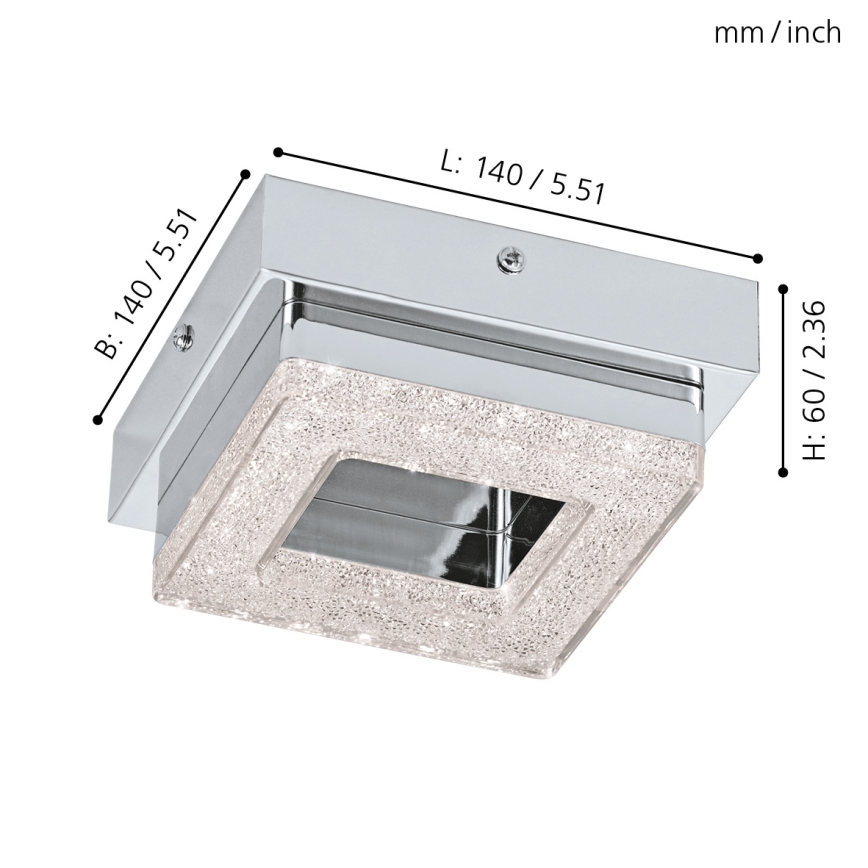 Eglo - Plafón LED cristal 1xLED/4W/230V