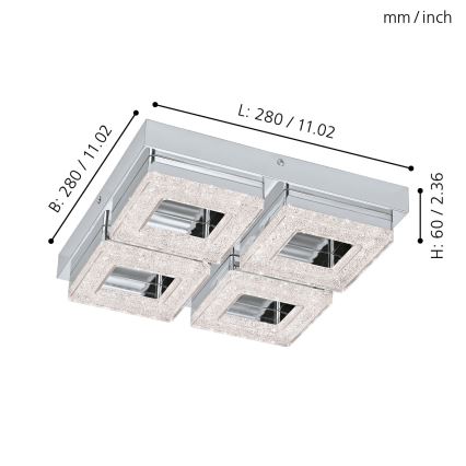 Eglo - Lámpara de techo LED 4xLED/4W/230V