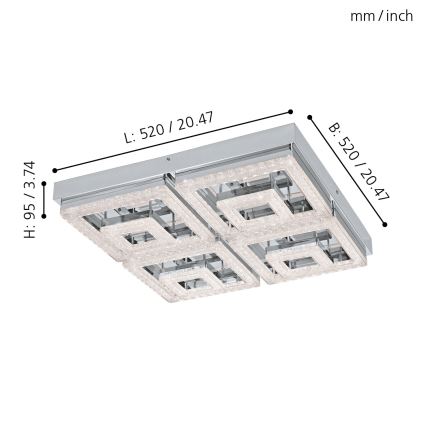 Eglo - Lámpara de techo LED LED/48W/230V