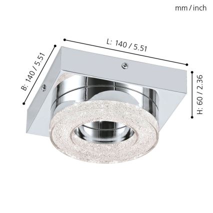 Eglo - Plafón LED cristal LED/4W/230V