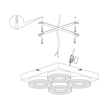 Eglo - Lámpara de techo LED 4xLED/4W/230V