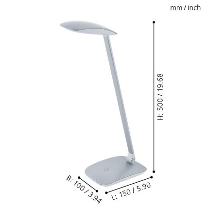 Eglo - Lámpara de mesa LED regulable 1xLED/4,5W/USB