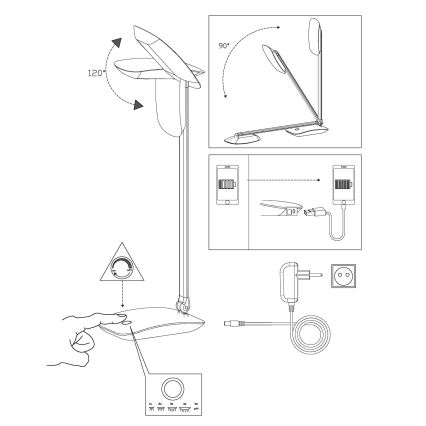 Eglo - Lámpara de mesa LED regulable LED/4,5W/USB