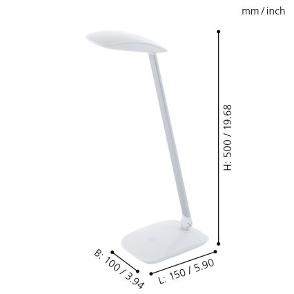 Eglo - Lámpara de mesa LED regulable 1xLED/4,5W/12V/230V
