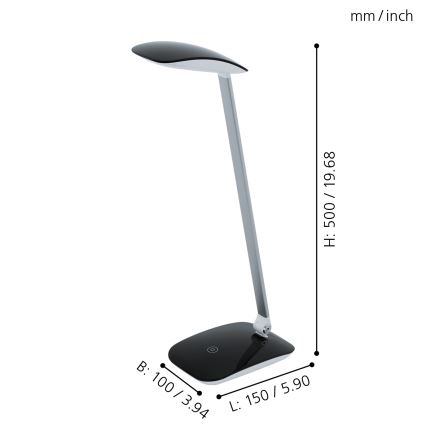 Eglo - Lámpara de mesa LED regulable 1xLED/4,5W/USB