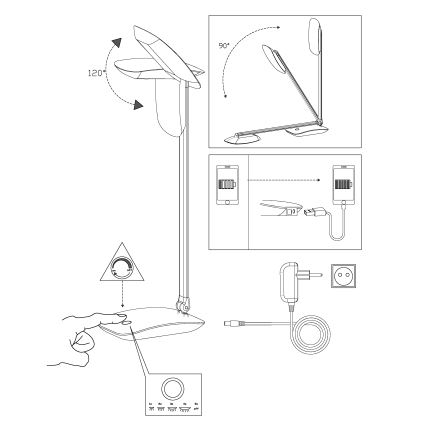 Eglo - LED lámpara de mesa regulable LED/4,5W/USB