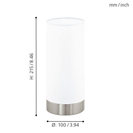 Eglo - Lámpara de mesa 1xE27/60W/230V