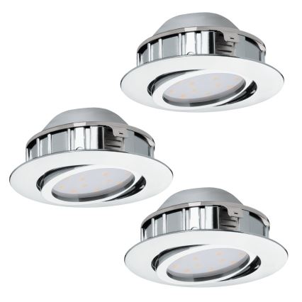 Eglo - SET 3x Iluminación LED empotrada de techo PINEDA 1xLED/4,9W/230V