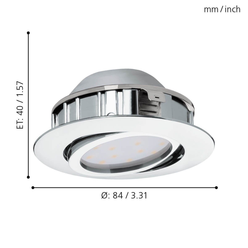 Eglo 95855- Iluminación LED empotrada de techo PINEDA 1xLED/5,5W/230V