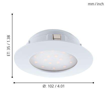 Eglo - Iluminación LED empotrada de techo 1xLED/11W/230V