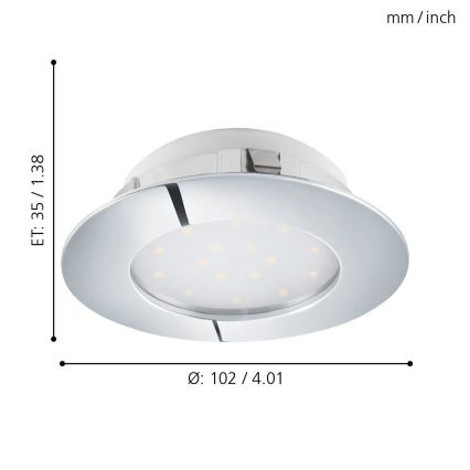 Eglo - Luminaria empotrada LED/12W/230V