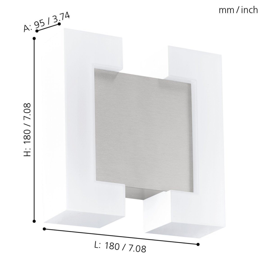 Eglo 95987 - Aplique de pared exterior LED SITIA 2xLED/4,8W IP44
