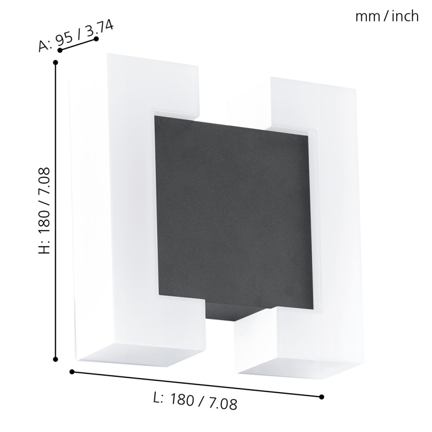 Eglo - Aplique LED exterior 2xLED/4,8W IP44
