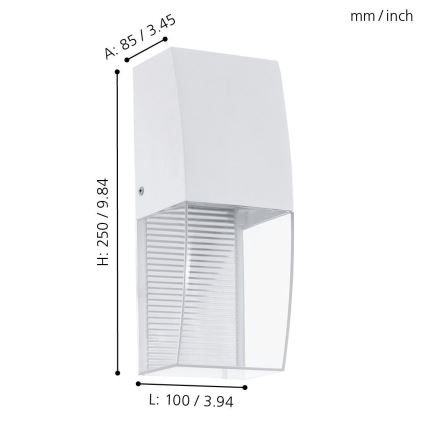 Eglo 95991 - Aplique LED exterior SERVOI LED/3,7W IP44