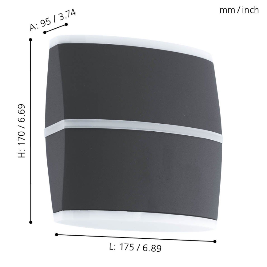 Eglo - Aplique LED exterior 2xLED/6W IP44