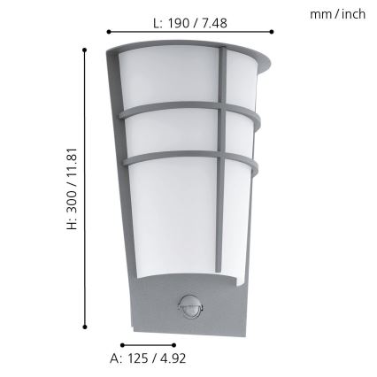 Eglo - Aplique LED exterior con sensor 2xLED/2,5W