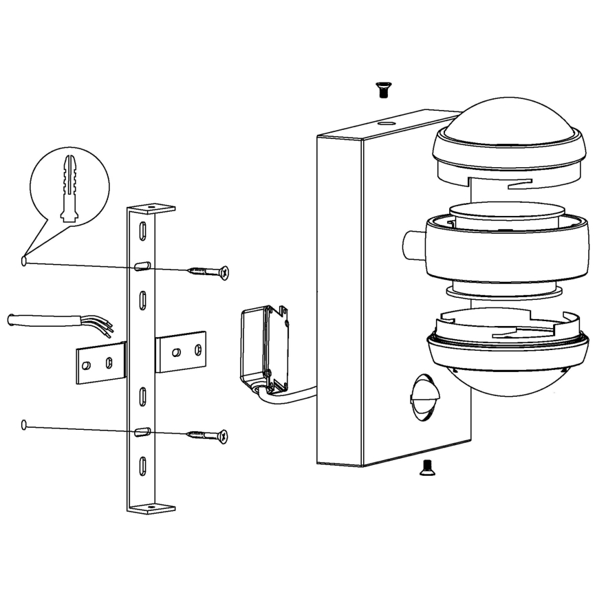 Eglo 96019 - Aplique LED de pared para exterior con sensor SESIMBA 1 2xLED/3,7W IP44