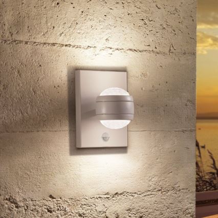 Eglo - Aplique LED exterior con sensor 2xLED/3,7W IP44