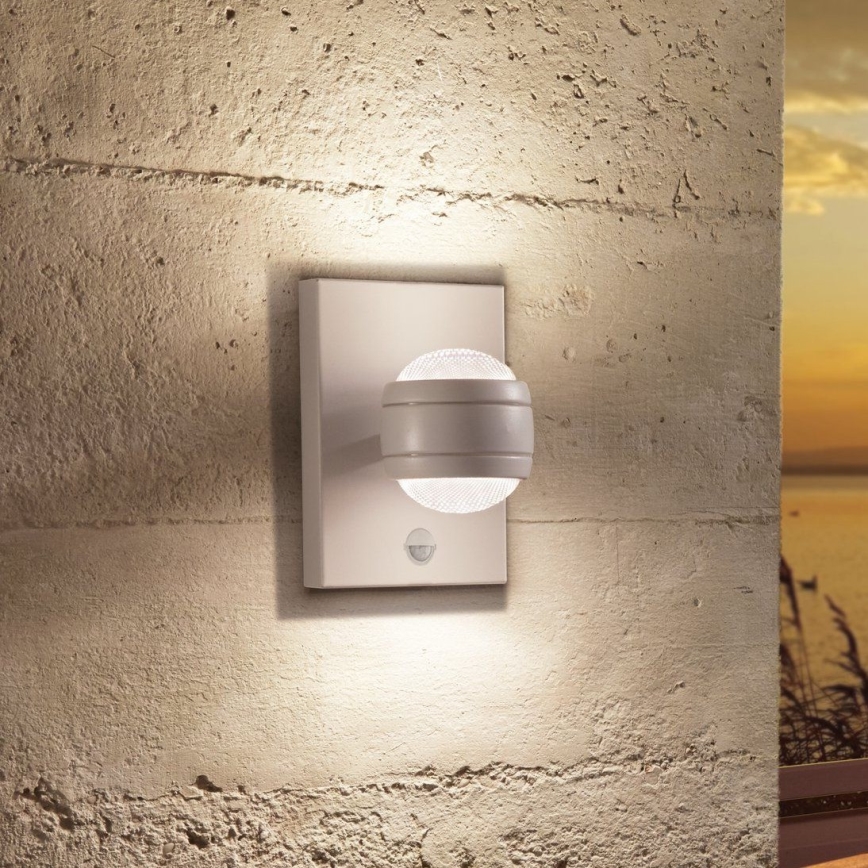 Eglo - Aplique LED exterior con sensor 2xLED/3,7W IP44