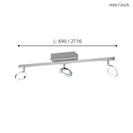 Eglo - Lámpara de techo con 3 LED de 3,2W + 2 LED de 3,3W/230V