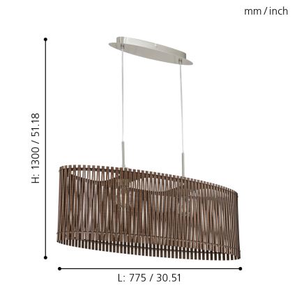 Eglo - Lámpara colgante 2xE27/60W/230V