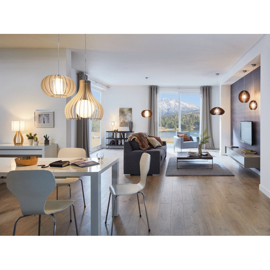 Eglo 96211 - Lámpara colgante con cable TINDORI 1xE27/60W/230V Ø 50 cm blanca