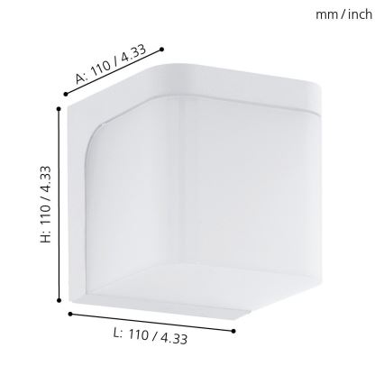 Eglo 96255 - Aplique LED de pared exterior JORBA LED/4,9W/230V IP44