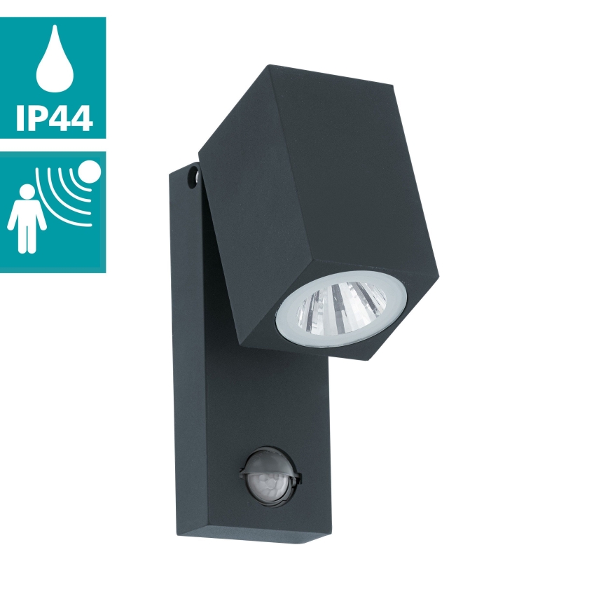 Eglo - Aplique LED exterior con sensor LED/5W/230V IP44