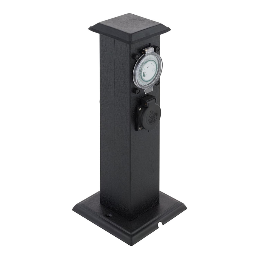 Eglo 96352 - Columna de toma de corriente de exterior con temporizador PARK T IP44