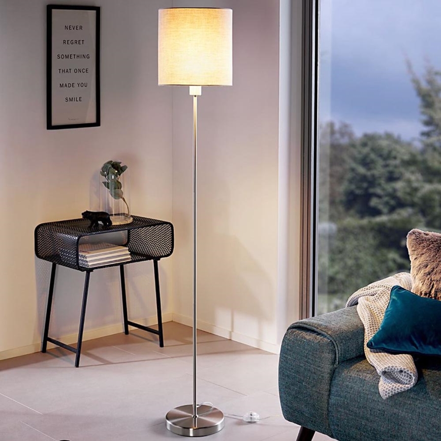 Eglo 96377 - Lámpara de pie PASTERI 1xE27/60W/230V diámetro 28 cm gris