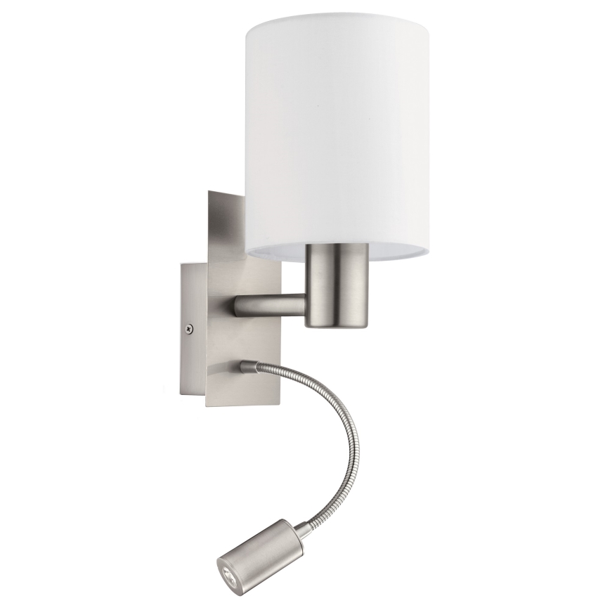 Eglo - Lámpara LED flexible 1xE27/40W+LED/3,8W blanca