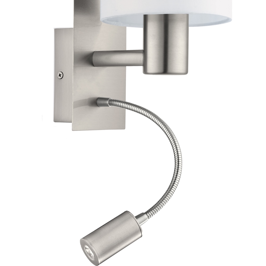Eglo - Lámpara LED flexible 1xE27/40W+LED/3,8W blanca