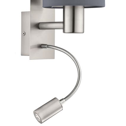 Eglo - Lámpara LED flexible 1xE27/40W+LED/3,8W gris