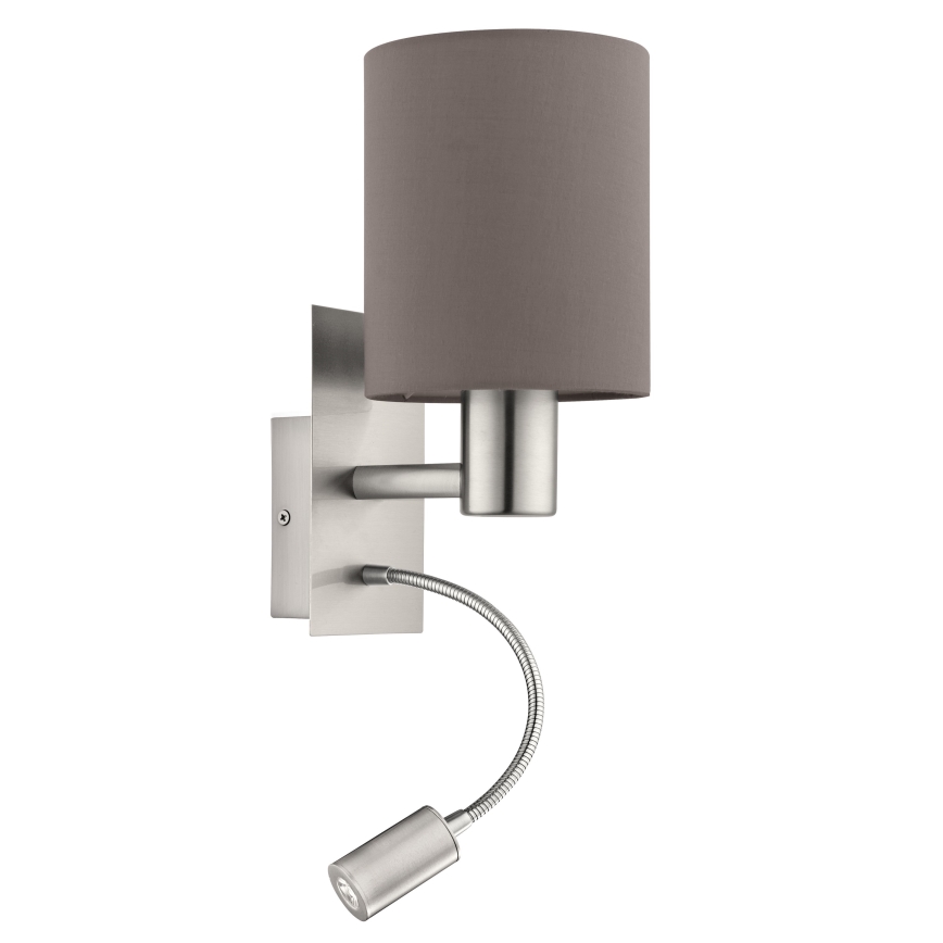 Eglo - Lámpara LED flexible 1xE27/40W+LED/3,8W gris