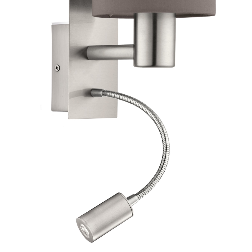 Eglo - Lámpara LED flexible 1xE27/40W+LED/3,8W gris