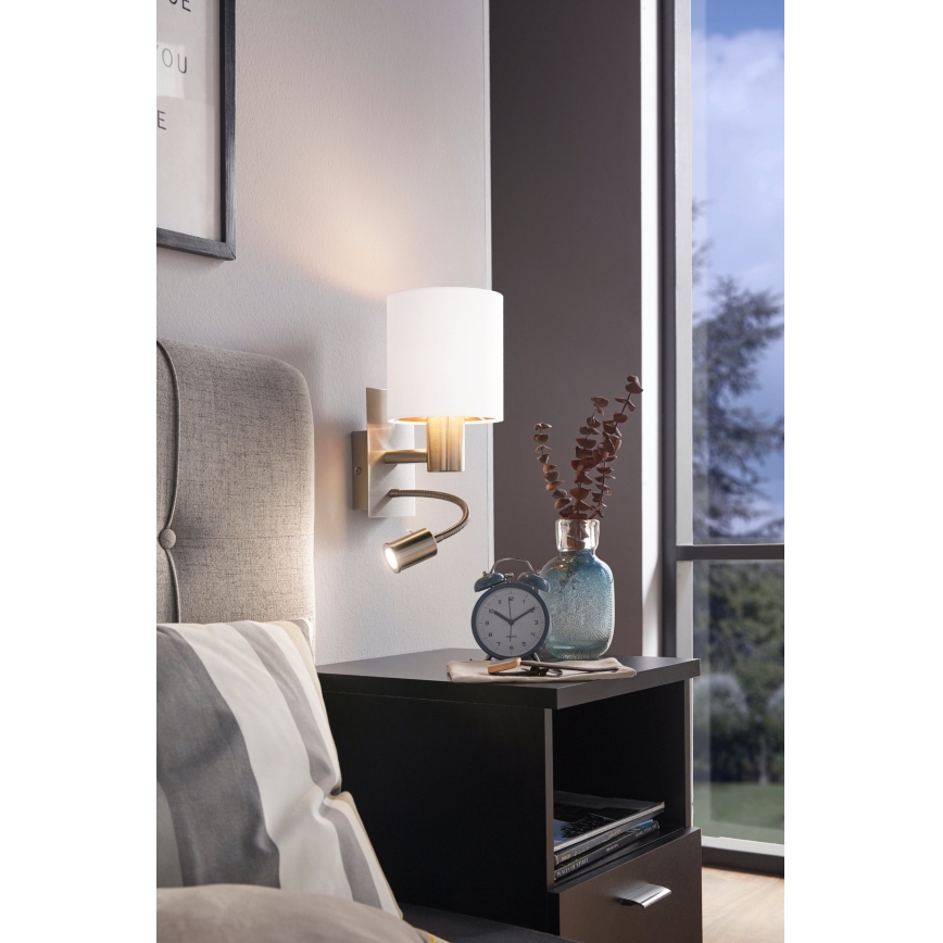 Eglo - LED Aplique 1xE27/40W+LED/3,8W blanco