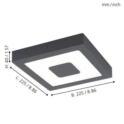 Eglo - LED Plafón exterior LED/16,5W/230V IP44