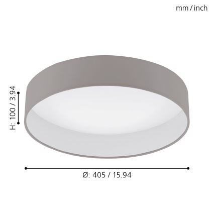 Eglo - Lámpara de techo LED regulable LED/18W/230V