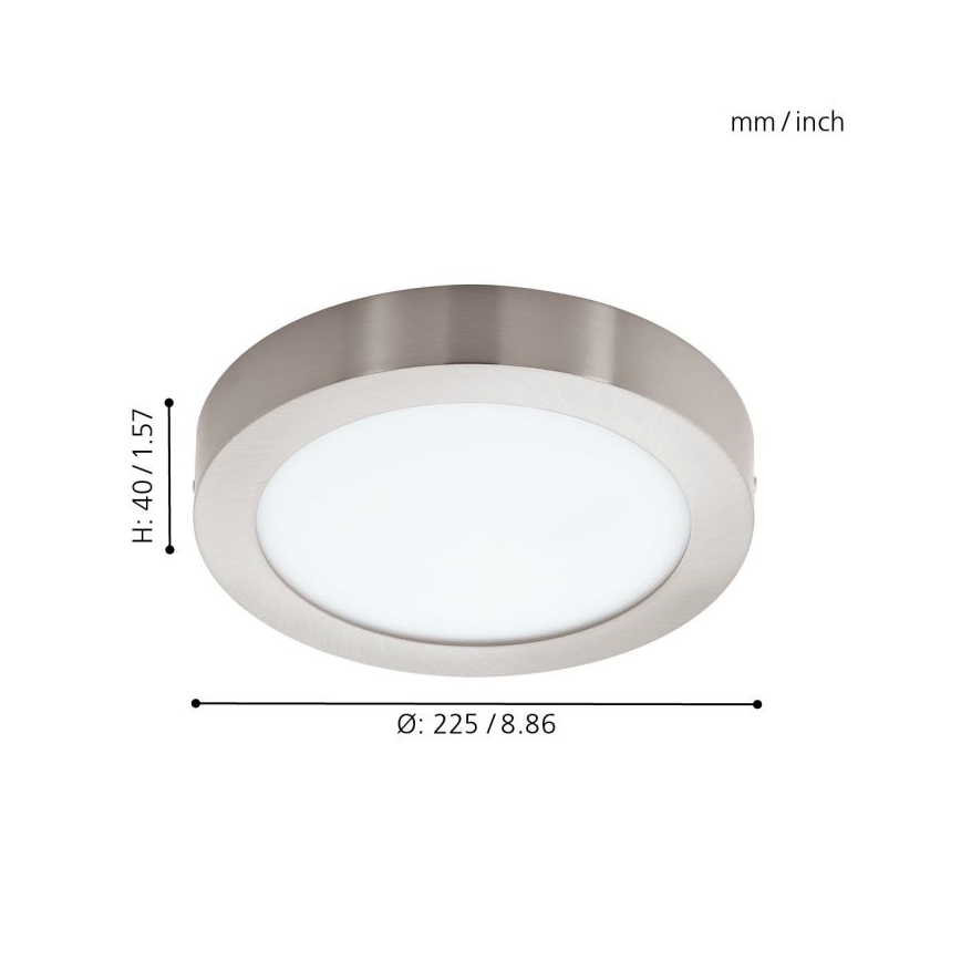 Eglo - Lámpara de techo LED RGBW regulable FUEVA-C LED/15,6W/230V Bluetooth, diámetro 22,5 cm