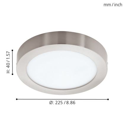 Eglo - Lámpara de techo regulable LED RGBW FUEVA-C LED/15,6W/230V Bluetooth