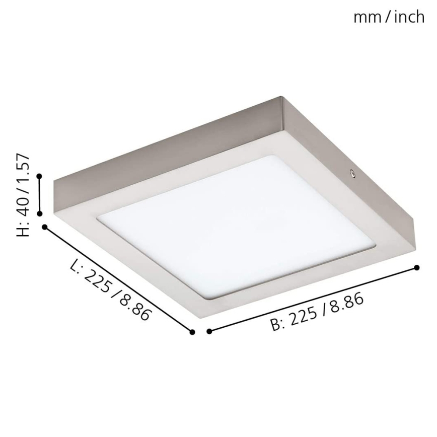 Eglo - Luminaria de techo LED RGBW regulable FUEVA-C LED/15,6W/230V Bluetooth 22,5x22,5 cm