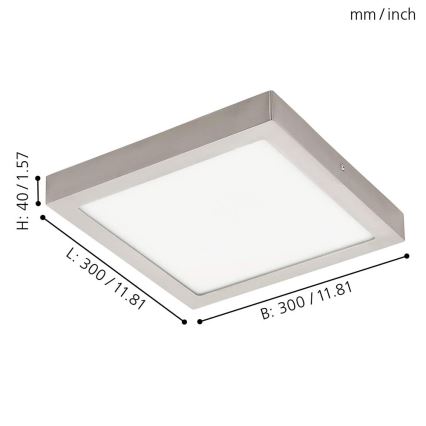 Eglo - Luminaria de techo LED RGBW regulable FUEVA-C LED/21W/230V 30x30 cm