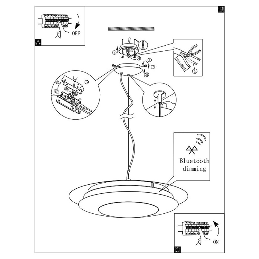 Eglo 96979 - Lámpara colgante LED RGB MONEVA-C LED/27W/230V