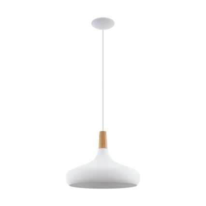 Eglo - Lámpara colgante 1xE27/60W/230V Ø 40 cm blanco