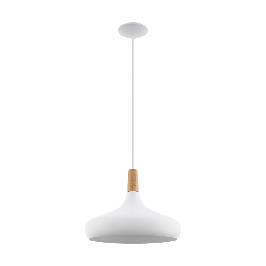 Eglo - Lámpara colgante 1xE27/60W/230V Ø 40 cm blanco